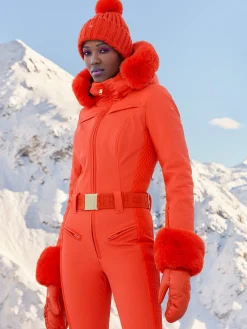 Ski Pakken-Goldbergh ANGELE FAUX BORDER Ski Suit Orange