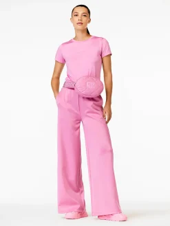 Longsleeves & T-Shirts-Goldbergh AVERY Short Sleeve Top miami pink