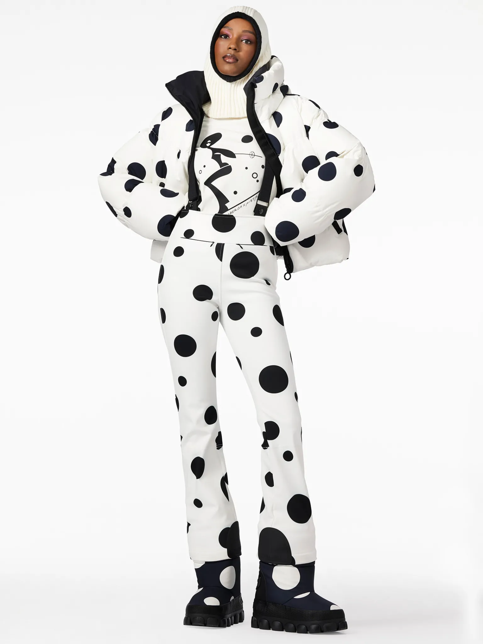 Ski Broeken-Goldbergh BALLON Ski Pants dot cream