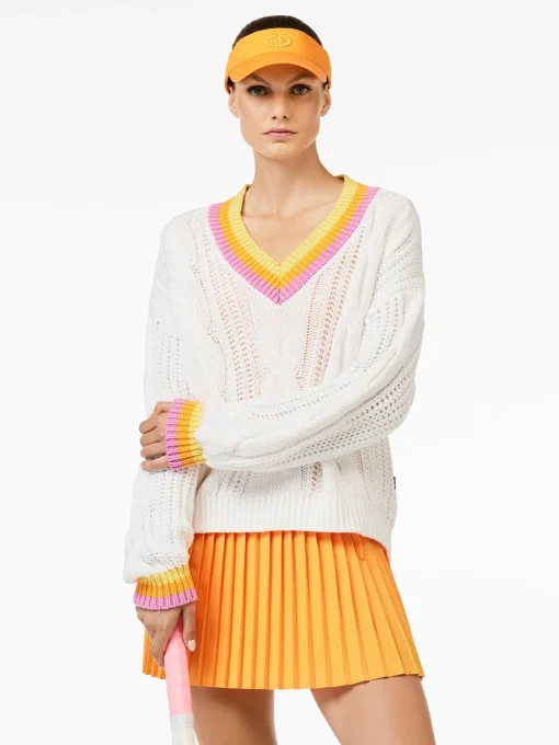Sweaters & Hoodies-Goldbergh CABLE Knit Sweater white