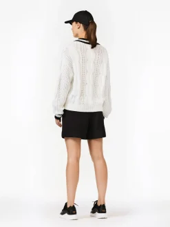 Sweaters & Hoodies-Goldbergh CABLE Knit Sweater black/white