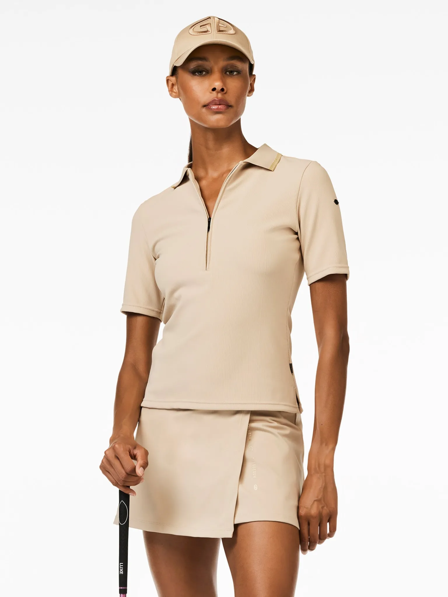 Longsleeves & T-Shirts-Goldbergh CASSIA Short Sleeve Top white sand