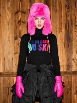 Accessories|Hats & Beanies-Goldbergh CHER Fluffy Aviator Hat passion pink