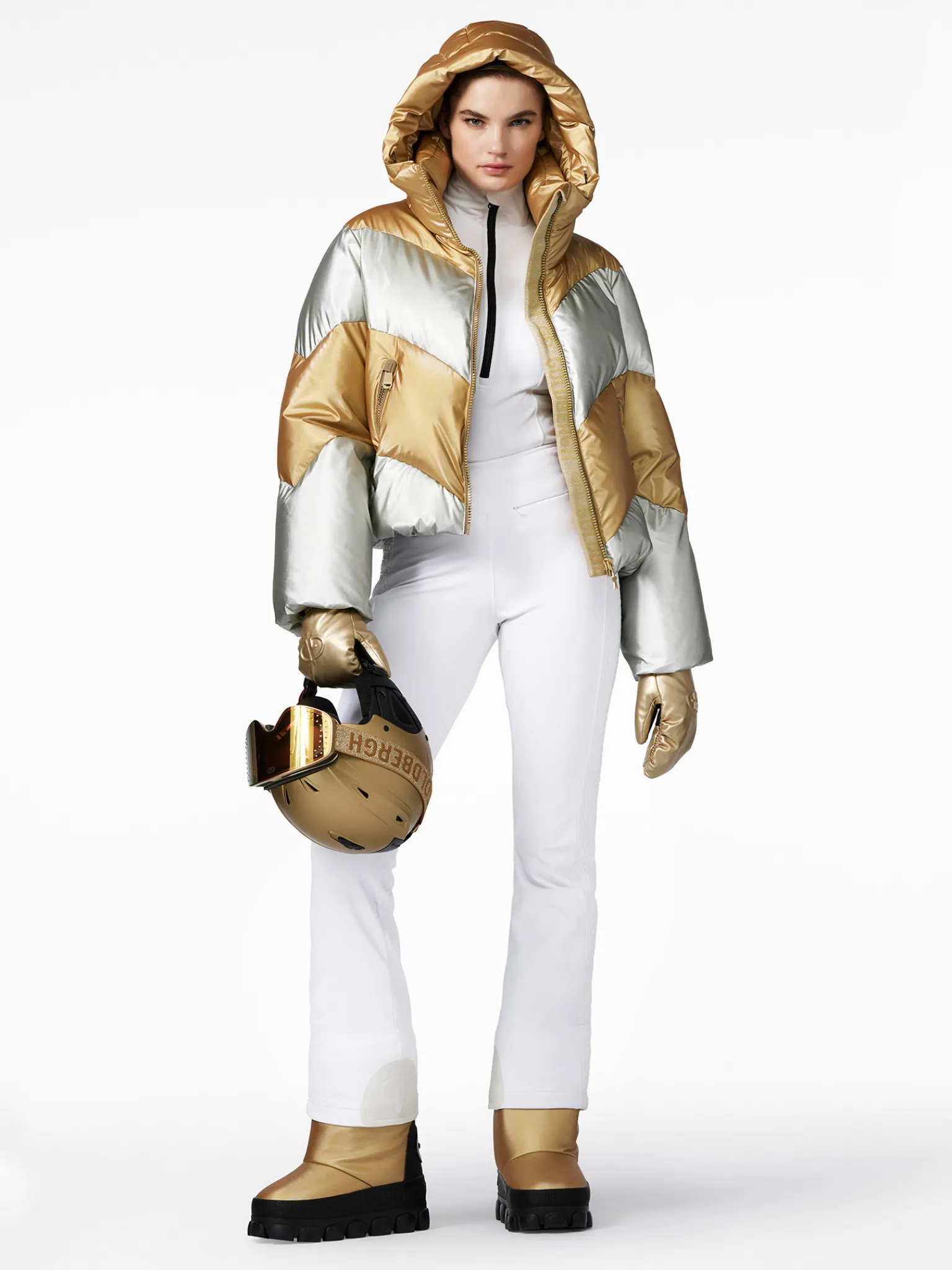 Ski Jassen-Goldbergh COURAGE Ski Jacket gold/silver