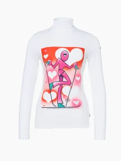 Longsleeves & T-Shirts-Goldbergh FEMME Long Sleeve Turtleneck Tee white