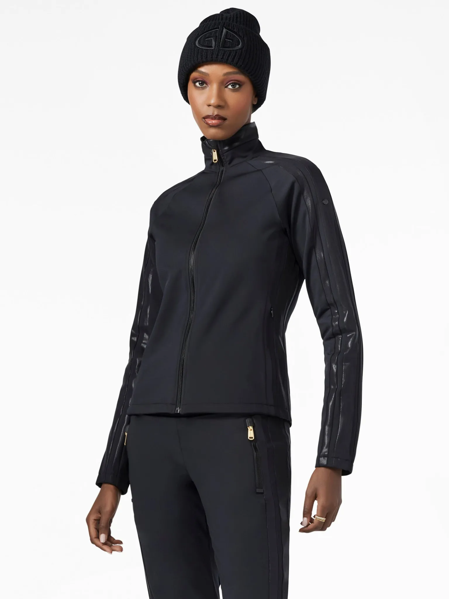 Longsleeves & T-Shirts-Goldbergh FINISH Full Zip Cardigan black