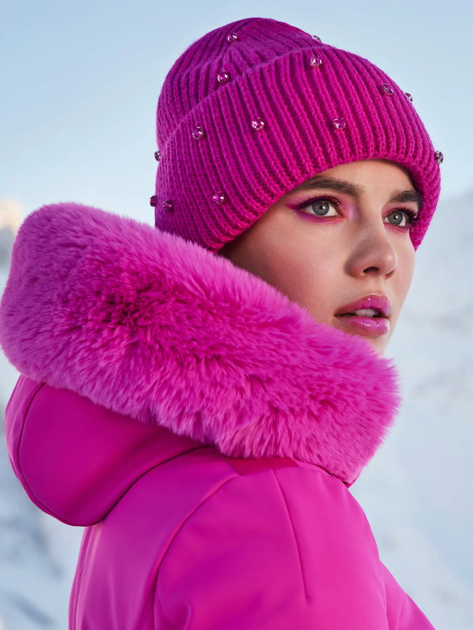 Ski Jassen-Goldbergh GISELLE FAUX BORDER Ski Jacket passion pink