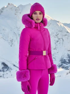 Ski Jassen-Goldbergh GISELLE FAUX BORDER Ski Jacket passion pink
