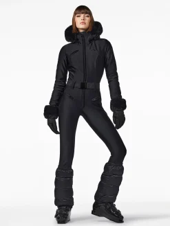 Ski Pakken-Goldbergh GLISSER FAUX BORDER Ski Suit black