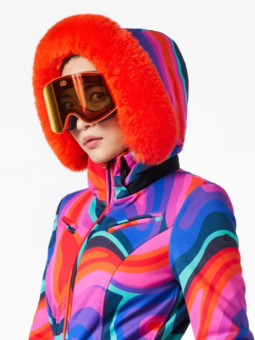 Ski Pakken-Goldbergh LA FÊTE FAUX BORDER Ski Suit absinthe rainbow
