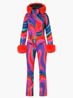 Ski Pakken-Goldbergh LA FÊTE FAUX BORDER Ski Suit absinthe rainbow