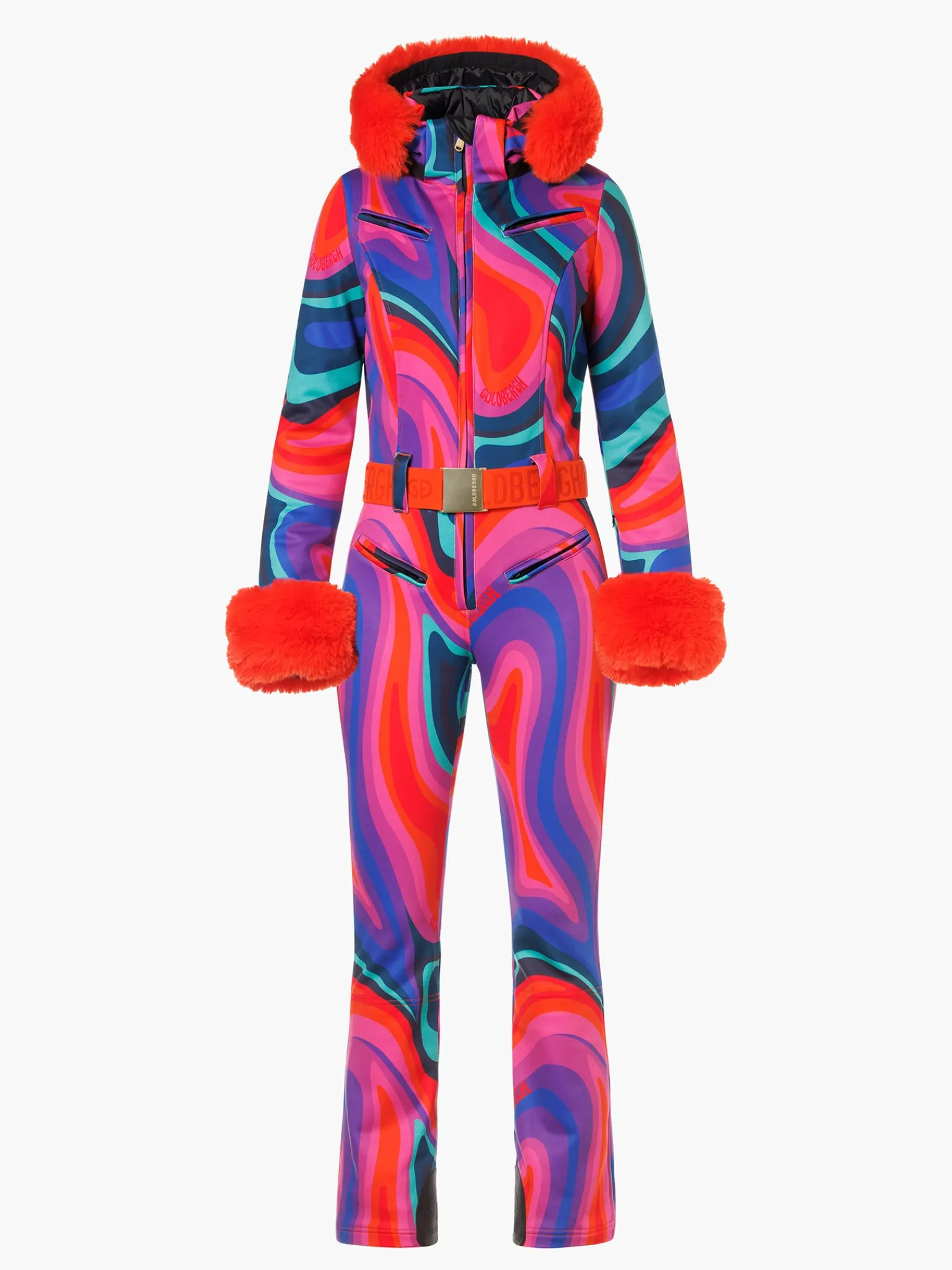 Ski Pakken-Goldbergh LA FÊTE FAUX BORDER Ski Suit absinthe rainbow