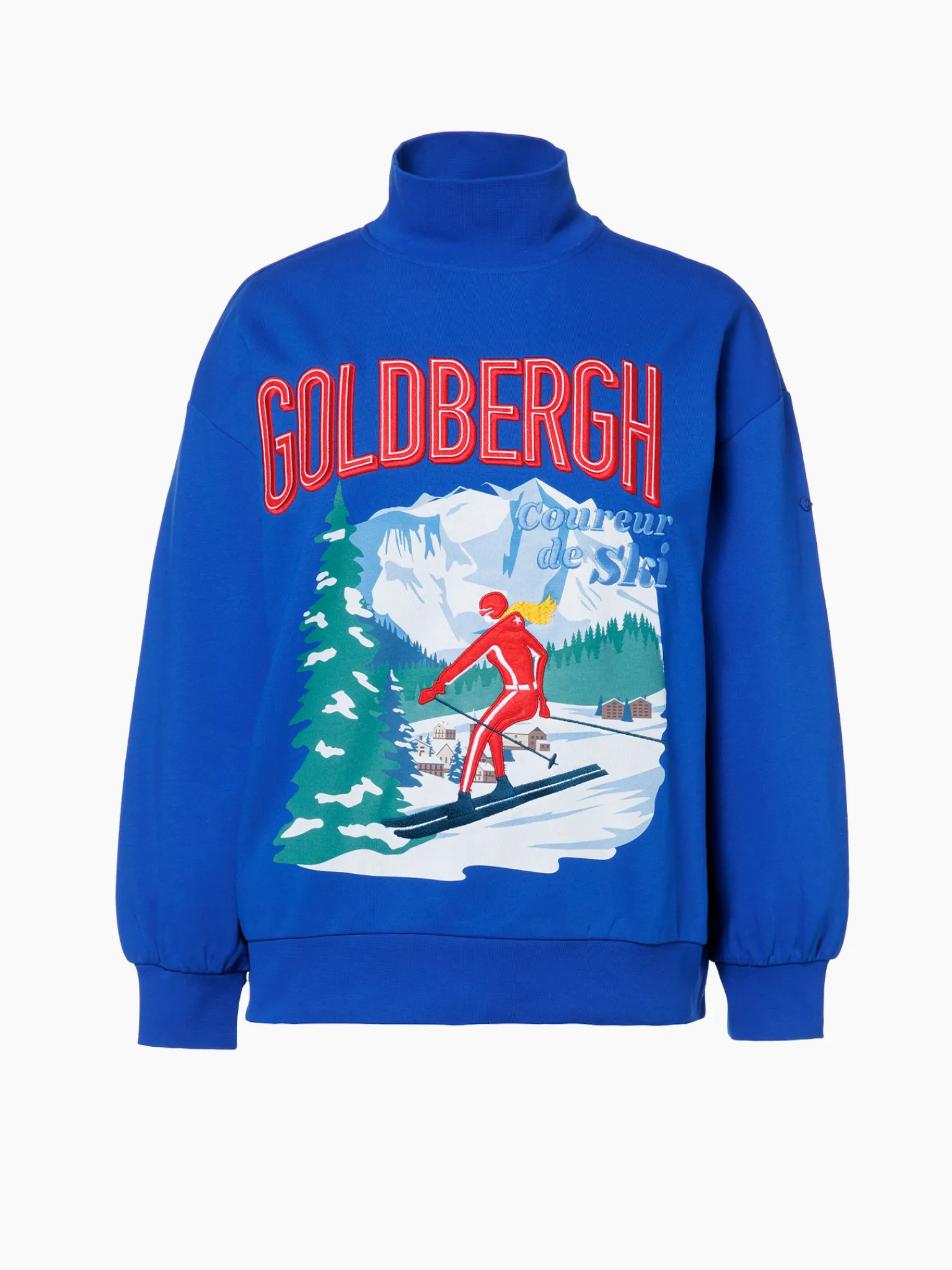 Chalet Wear|Sweaters & Hoodies-Goldbergh LA MONTAGNE Crew Neck Sweater dazzling blue