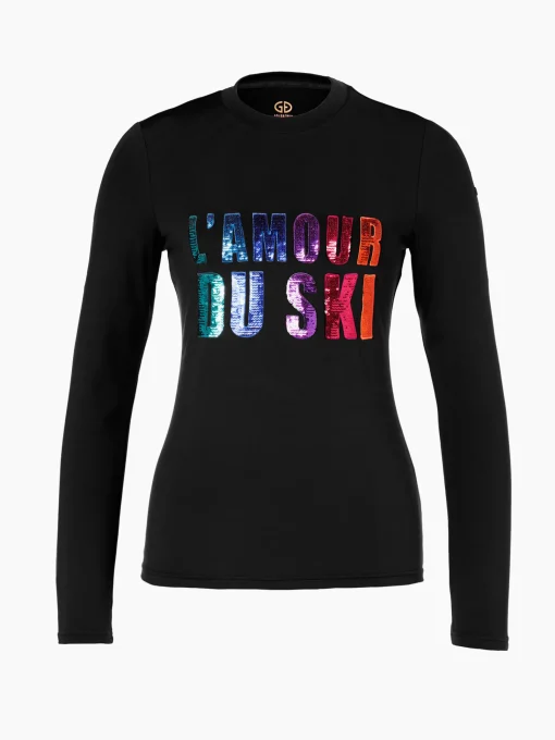 Longsleeves And T-Shirts|Longsleeves & T-Shirts-Goldbergh LE COEUR Long Sleeve Tee black