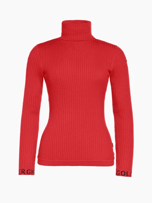Chalet Wear|Longsleeves And T-Shirts-Goldbergh MIRA Long Sleeve Knit Sweater flame