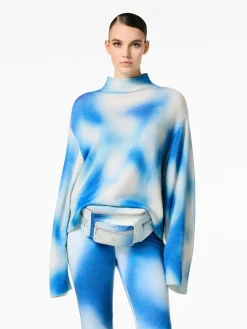 Chalet Wear|Sweaters & Hoodies-Goldbergh MOUNA Long Sleeve Knit Sweater denim print