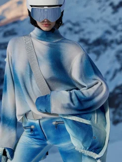 Chalet Wear|Sweaters & Hoodies-Goldbergh MOUNA Long Sleeve Knit Sweater denim print