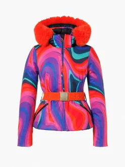 Ski Jassen-Goldbergh MUSE FAUX BORDER Ski Jacket absinthe rainbow
