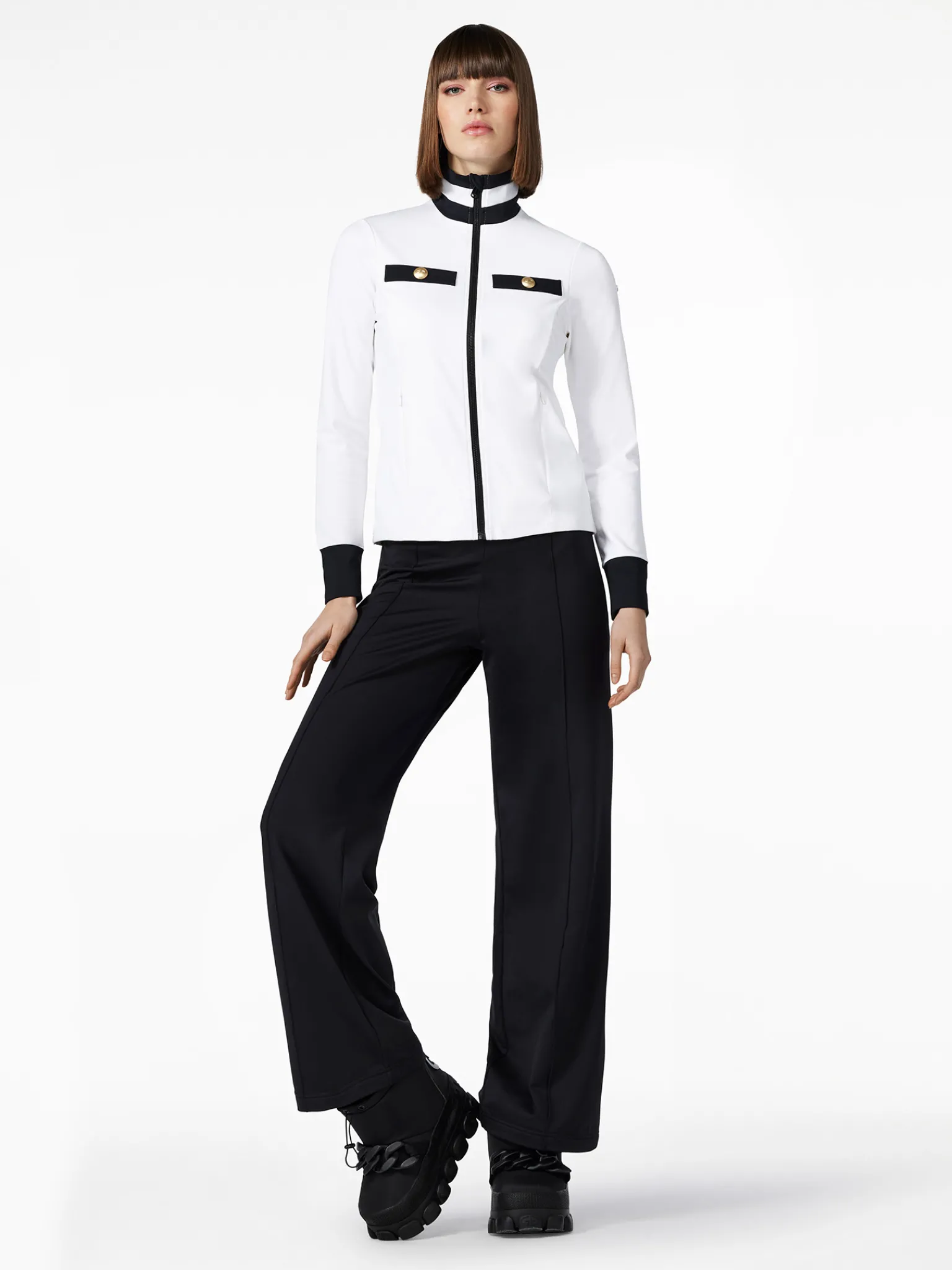 Longsleeves & T-Shirts-Goldbergh RENÉE Full Zip Cardigan white