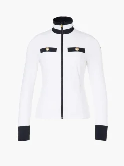 Longsleeves & T-Shirts-Goldbergh RENÉE Full Zip Cardigan white