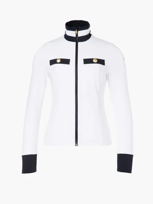 Longsleeves & T-Shirts-Goldbergh RENÉE Full Zip Cardigan white