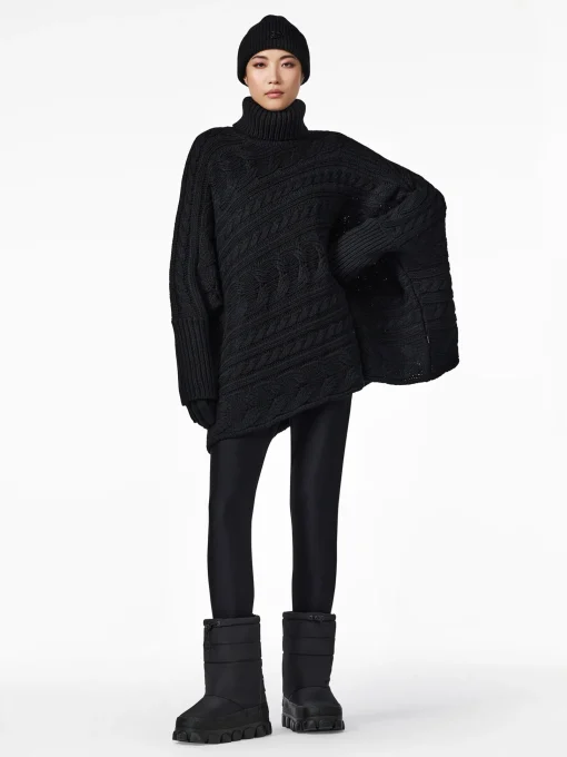 Chalet Wear|Sweaters & Hoodies-Goldbergh TWIST Oversize Knit Sweater black