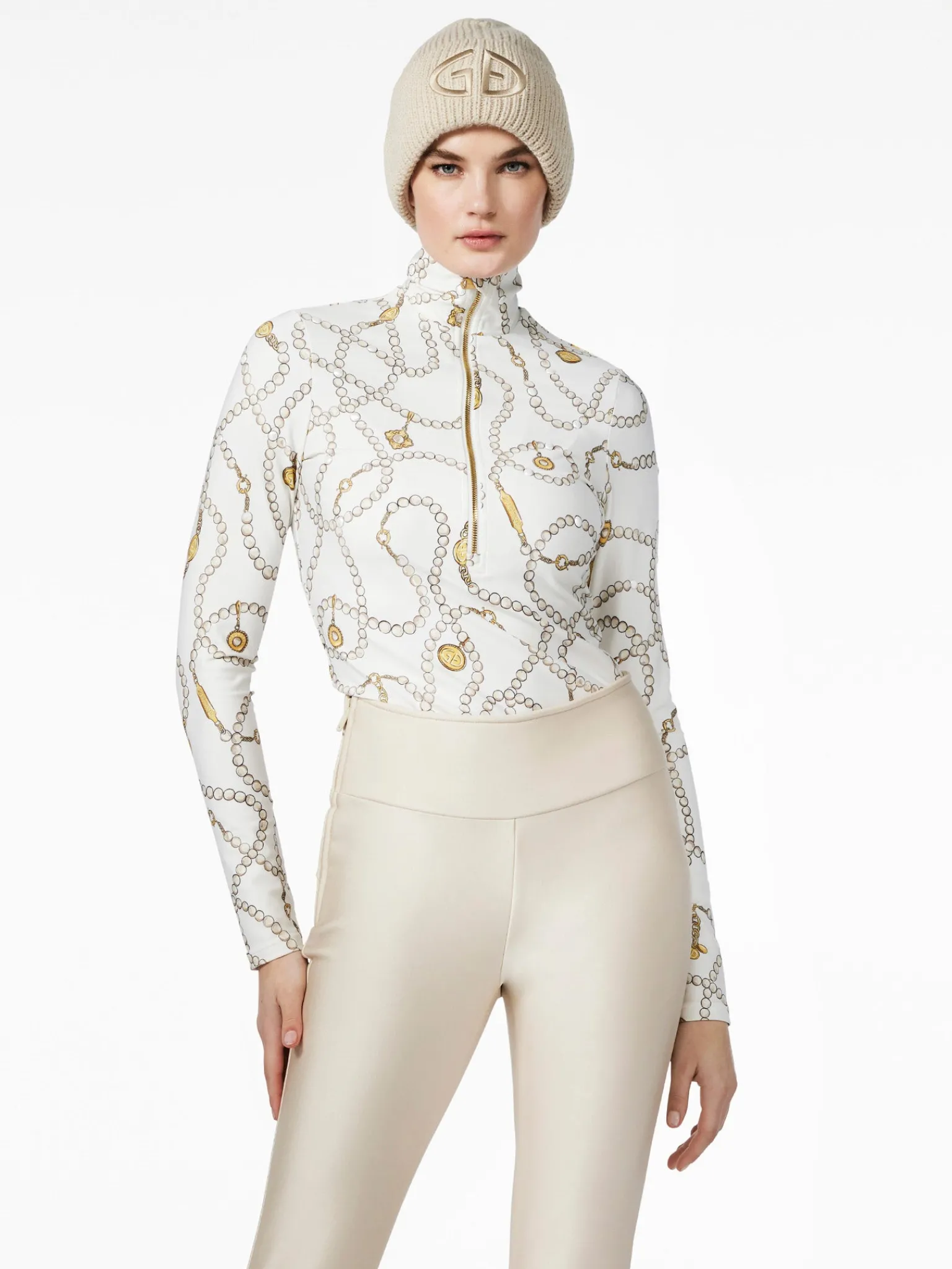 Longsleeves & T-Shirts-Goldbergh VIVIENNE Ski Pully cream